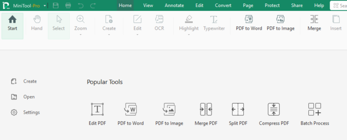 Minitool PDF Editorの機能