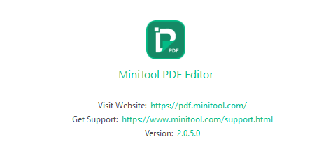 MiniTool PDF Editor Version 2.0.5.0