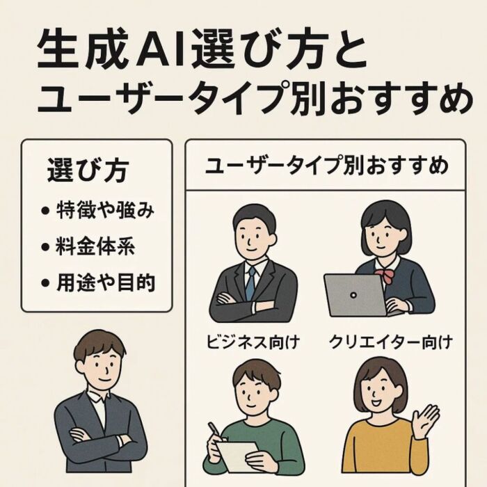 生成AI選び方とユーザータイプ別おすすめ