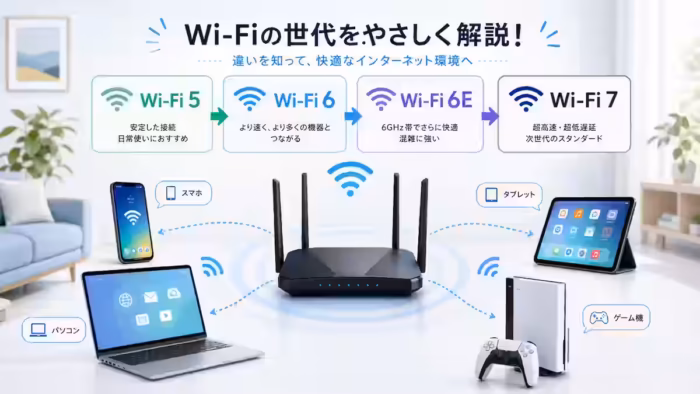 WIFIの世代をやさしく解説
